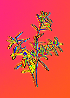 Bright Pink Neon Botanical