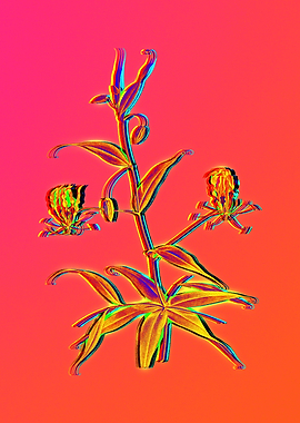 Fire Neon Floral Painting