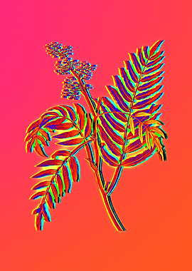 Neon Floral Illustration