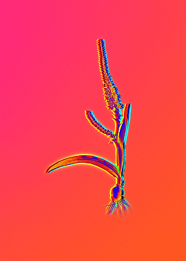 Neon Blue Flower Painting