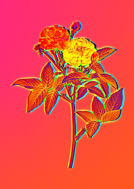 Pink Neon Rose Painting