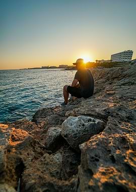 Sitting by the sunset