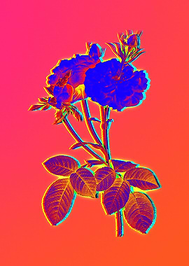 Neon Floral Illustration