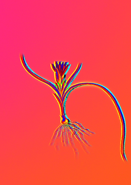 Neon Blue Flower Painting