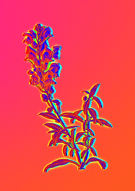 Neon Flower Painting