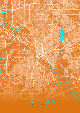 Dallas TX USA City Map