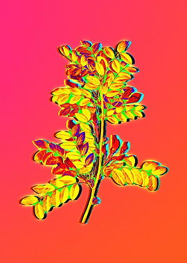 Bright Pink Neon Botanical