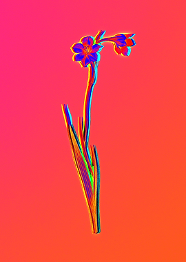 Neon Flower Illustration