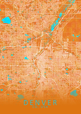 Denver CO USA City Map