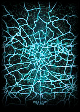 Krakow Poland City Map