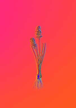 Neon Botanical Drawing