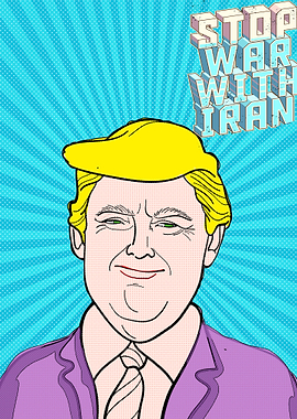 Stop war with Iran Pop ART