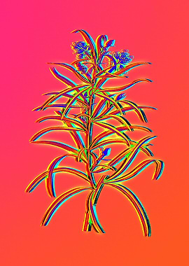 Neon Pop Flower Painting