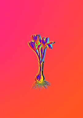 Neon Floral Illustration