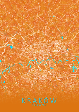 Krakow Poland City Map