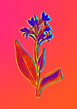 Neon Electric Blue Flowers