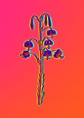 Pink Neon Blue Botanical