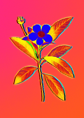 Neon Pop Flower Painting
