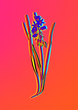 Fire Neon Flower Painting