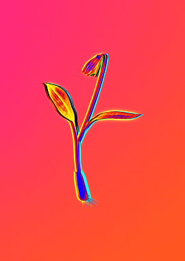 Fire Neon Flower Painting