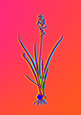 Neon Botanical Drawing