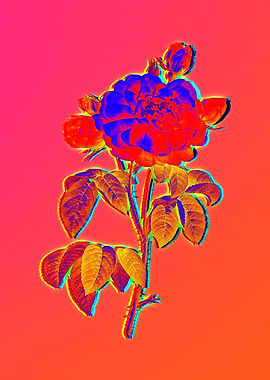 Pink Neon Rose Painting