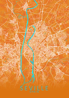 Seville Spain City Map