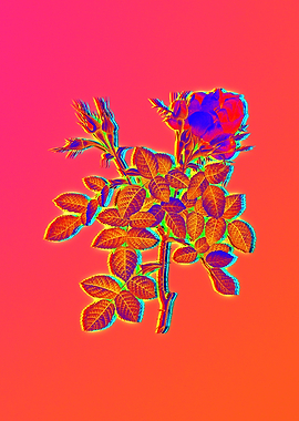 Fire Neon Flower Painting