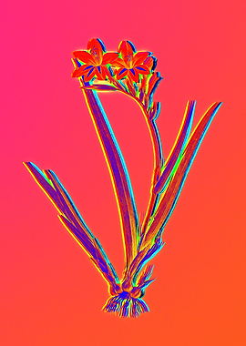 Neon Flower Illustration
