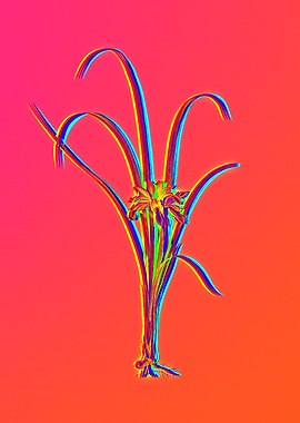 Neon Floral Illustration