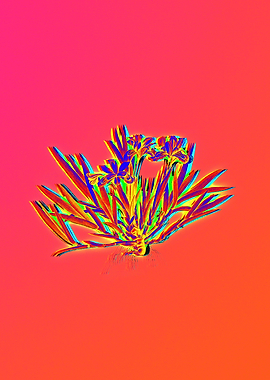 Fire Neon Flower Painting