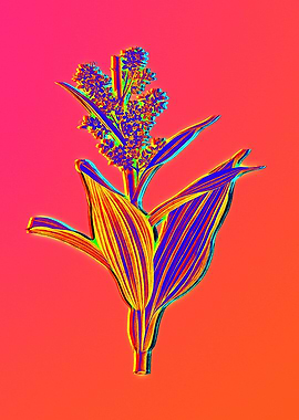 Fire Neon Floral Painting