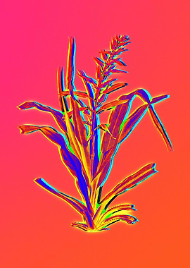 Neon Flower Painting