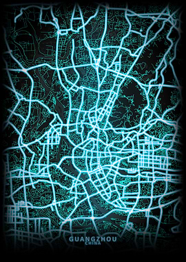 Guangzhou China City Map