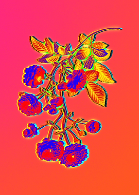 Neon Floral Illustration