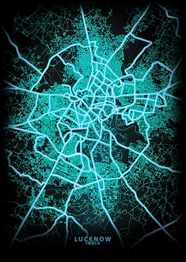 Lucknow India City Map