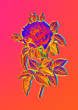 Neon Botanical Drawing