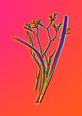 Neon Floral Illustration