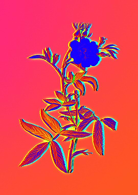 Neon Electric Blue Flowers