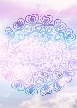 Heart Mandala on Clouds 1