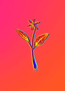 Fire Neon Flower Painting