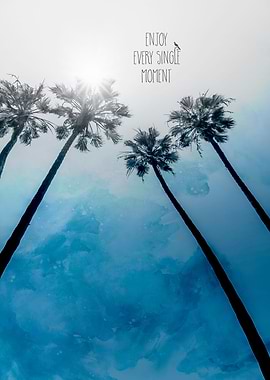 Palm Trees Classic Blue