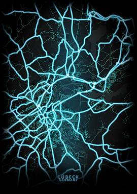 Lubeck Germany City Map