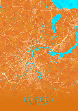 Lubeck Germany City Map