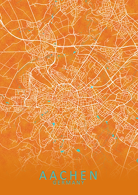Aachen Germany City Map