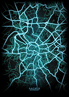 Aachen Germany City Map