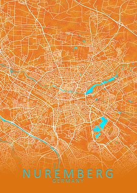 Nuremberg Germany City Map