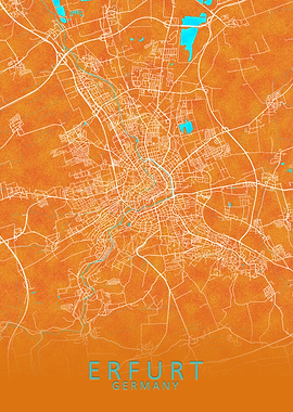 Erfurt Germany City Map