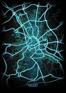 Erfurt Germany City Map