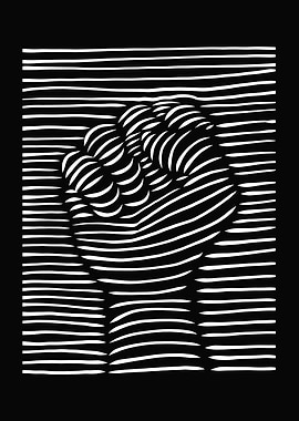 3d effect raised fist